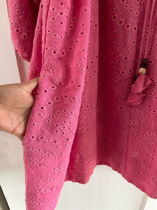 Dress Forum Los Angeles Pink Eyelet Mini Dress - Size L - Picture 12 of 14